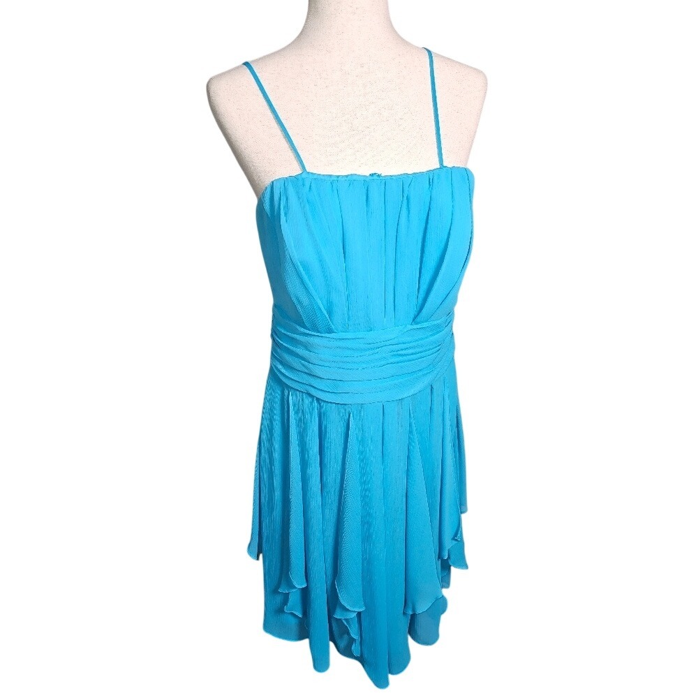 Blue Spaghetti Strap Mini Occasion Dress Davids Bridal  Size 14